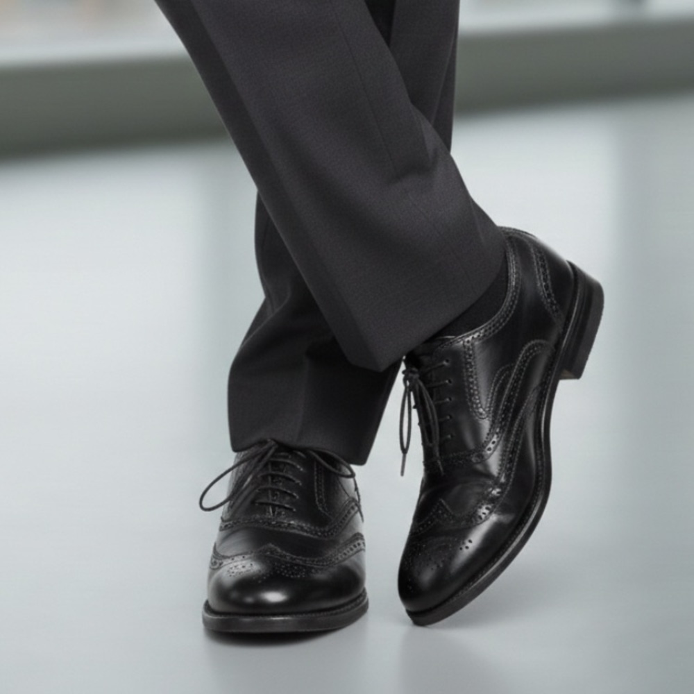 Good Year Men’s leather Leather sole steel tip black Oxford 10 1/2 Men’s sh…